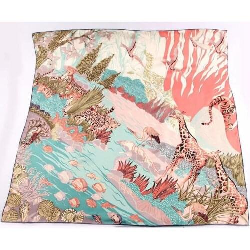 100% Twill Silk Scarf Women Large Square Silk Shawl Wraps 35"