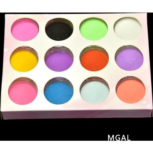 12Box=1lot Nail Acrylic Glitter Pigment Super Fine Black/Pink/Purple...Acrylic Pigment Carving Manicure Decor Acrylic UV Pigment