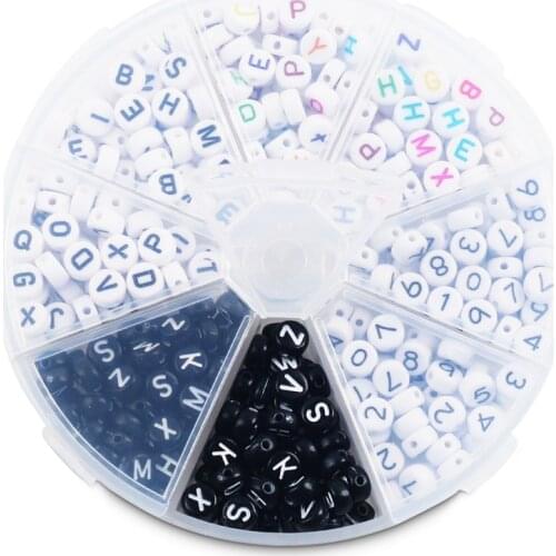 200-400pcs Round Acrylic Letter Beads Set for Jewelry Making DIY Charms Bracelets Necklace Beads Plastic Alphabet Beads Box