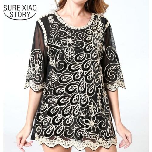 Blusas Mujer De Moda 2021 Womens Tops And Blouses Women Shirts Plus Size Women Ladies Tops Half Chiffon Blouse Shirts 4028 50