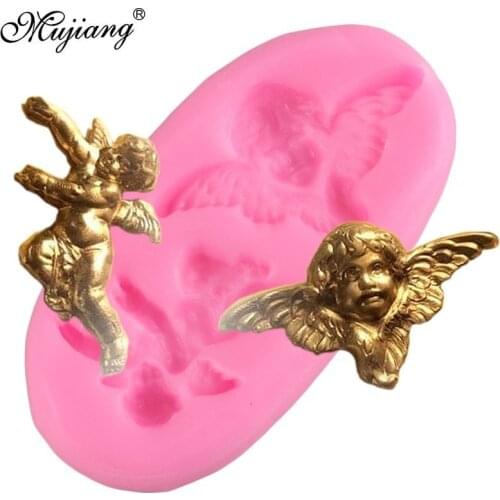 3D Angel Baby Cupcake Topper Fondant Cake Decorating Tools Chocolate Silicone Mold DIY Cookie Baking Polymer Clay Candy Molds
