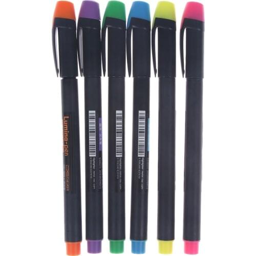 6 pcs/lot lumina color highlighter pen scrawl drawing pen DIY marker pen stationery school supplies papelaria