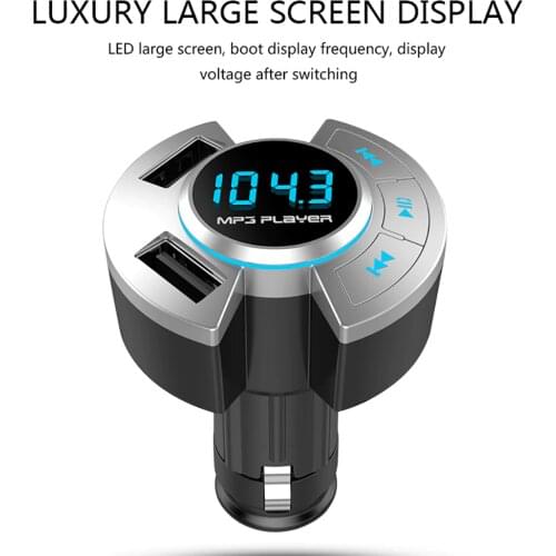 OULLX BT17 Car FM Mp3 Player Bluetooth 5.0 Memory Dual USB 2.1A Car Charger For Car Support Noise Reduction TF Card
