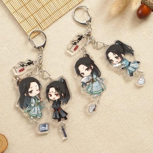 Anime Scum Villain Self Saving System Shen Qingqiu Acrylic Round Keychain Cosplay Game Pendant Key rings Cartoon Xmas Gifts