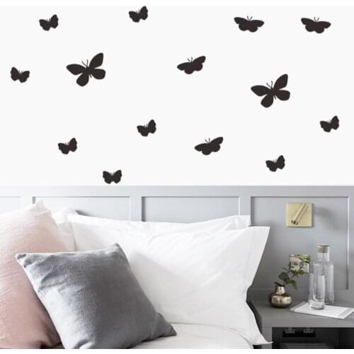 Black Butterflies Wall Stickers Bedroom Decoration Furniture Sticker For Home Decor Room Mural Vinyl Poster Wallpaper Wall Decal