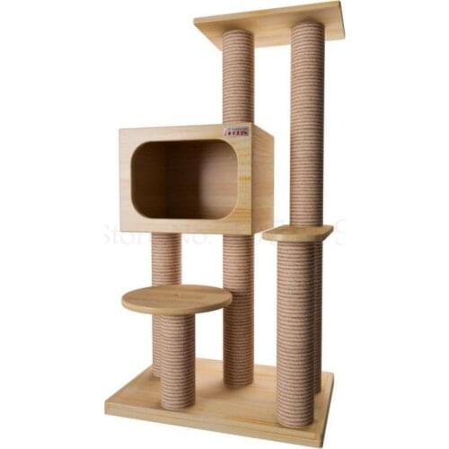 Solid wood cat climbing frame imported pine cat frame cat jumping platform cat furniture cat nest cat tree sisal export smal