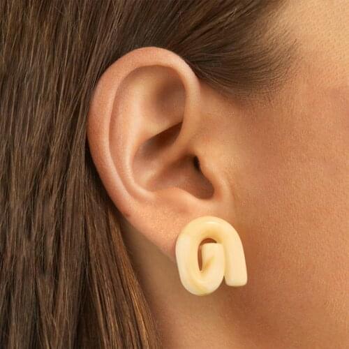 Dvacaman 2021 Trendy Colorful Transparent Acrylic Resin Geometric Irregular Stud Earrings for Women Vintage Jewelry Dropshipping