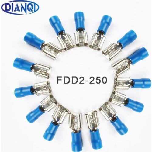 FDD2-250 Femaleper-insulating Joint Cold pressed terminals/Cable Connector/Wire Connector 1000PCS/Pack