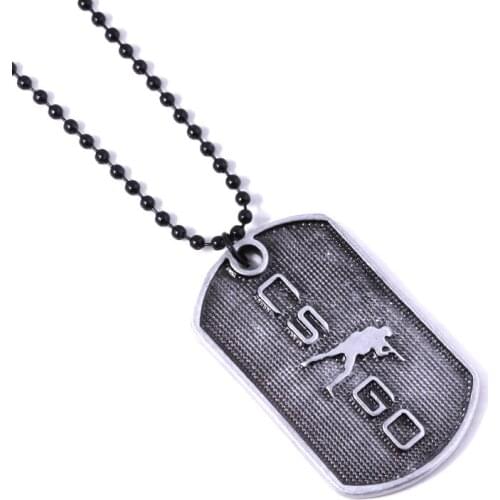 Game CS GO Gun Knife Wing Necklace Beads Chain Collier Homme Men Pendant Necklace for Men Jewelry