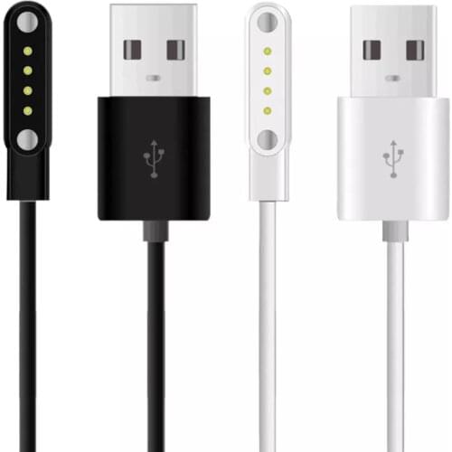 Smart Watch Charging Cable Zinc Alloy Adsorption Charging Data Cable for 4 pin 7.62 Pitch Smart Watches and Childrens USB Charg