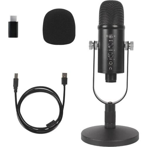 Condenser Microphone, Computer Gaming Microphone Kit with Desktop Stand for