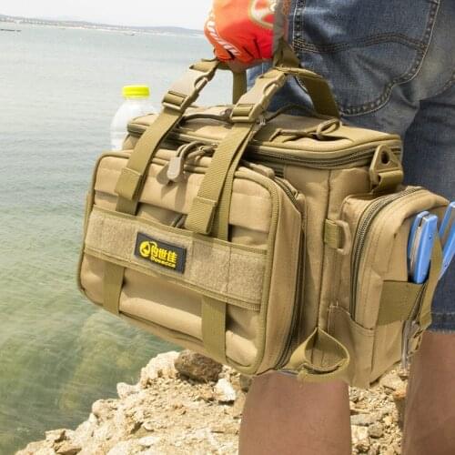 40 * 20 * 18cm Fishing Bag Multi-function Fishing Tackle Bag Waterproof Canvas Waist Fishing Lure Bag Shoulder