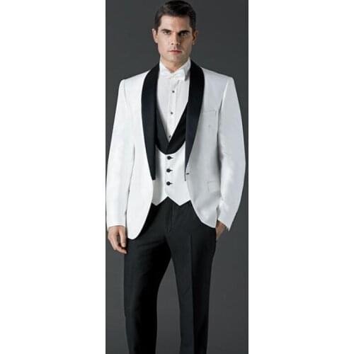 Mens Suits Groom Tuxedos Groomsmen Wedding Party Dinner Best Man Suits Blazer Custom Made (Jacket+Pants+Vest+Tie) NO:756