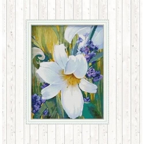 Lily Flower Counted Dmc 14ct 11CT Cross Stitch Cross Stitch Kits DIY Embroidery Needlework Sets Home Decor Needlepoint Canvas