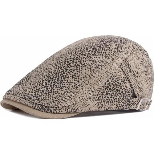 Fibonacci 2020 New Snakeskin Fabric Newsboy Hat Men Women Brand Quality Retro Cabbie Ivy Flat Hat Spring Summer Newsboy Cap