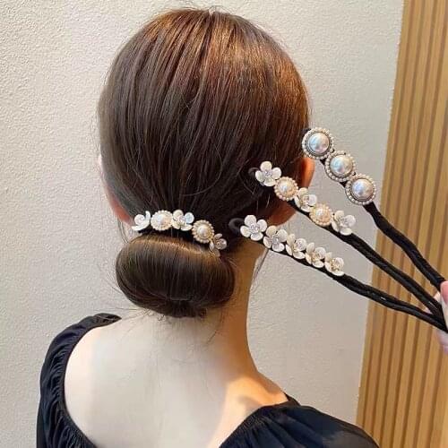 2021 New Women Elegant Flower Round Pearl Maruko Hairstyle Makeup Headband Sweet Hair Ornament Hairband Fashion Hair Accessories