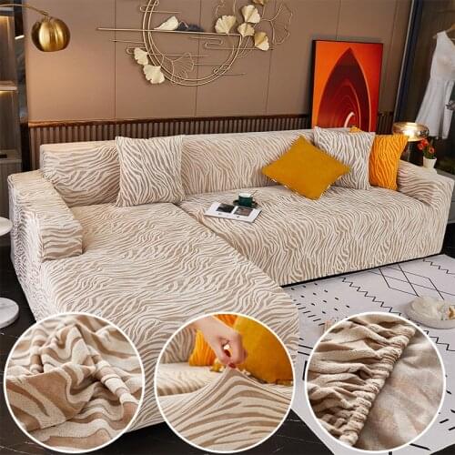 Solid Geometric Jacquard Sofa Protector Sofa Cover For Living Room All Cover Elastic Corner Couch Slipcover 1/2/3/4 Seat 45011