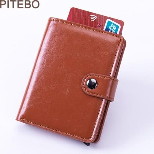 PITEBO Business Leather New South Korean leisure mens Wallet Short Leisure multi-function Card Bag Zipper Ladys card box