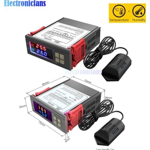DC 12-72V / AC 85-230V 10A SHT2000 LED Digital Thermostat Hygrometer Thermometer Control Temperature Humidity Controller Meter