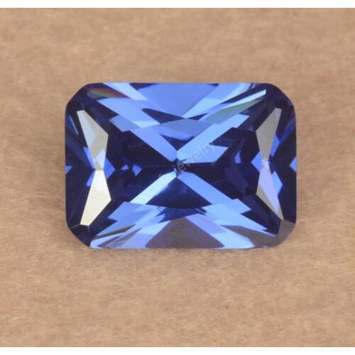 Sale 3X5~13x18mm Blue Color Tanzanit-e Zircon Loose CZ Rectangle Octangle Shape Synthetic Cubic Zirconia Gems Stone For Jewelry