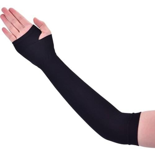 Arm Sleeves Ice Silk Sunscreen Sleeves Long Gloves Sun UV Outdoor Sports Cycling Cuff Arm Warmer Half Finger Breathable