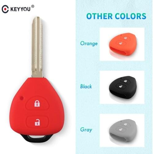 KEYYOU Silicone Key Shell Remote Key Case Cover For TOYOTA Corolla Hilux Vitz Rav4 Aqua Camry Land Cruis Car-styling 2 Buttons