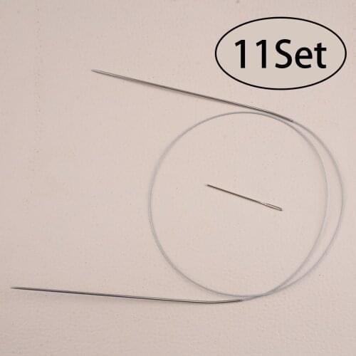 LETAOSK 11 sets 32" 80cm Stainless Steel Circular Knitting Needles Pins Tool Crochet Sizes 6-16