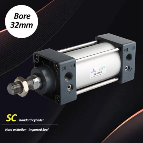 Standard Air Cylinders 32mm Bore Double Acting Pneumatic Cylinder SC32-450 SC32-500 SC32-550 SC32-600 SC32-650