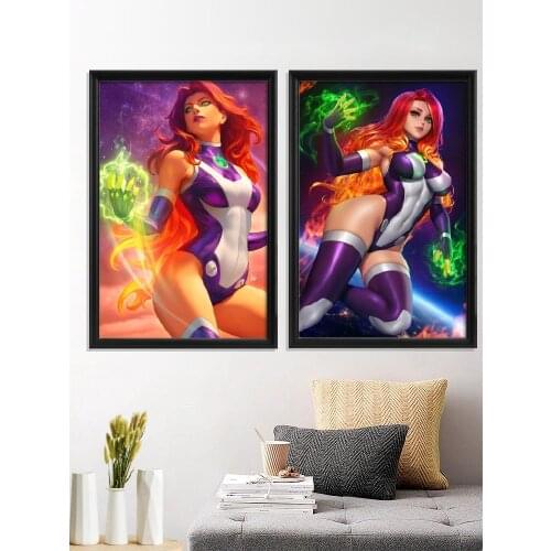 Starfire Kawaii Anime Sexy Nude Girl Cartoon DC Poster Decor Decoration Art Silk Room Canvas Wall Prints Home