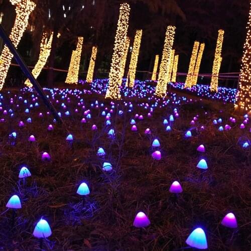 Lithium Battery Solar Mushroom Light String Outdoor Waterproof Garden Decoration Christmas Wedding Cell Fairy Garland Ligh