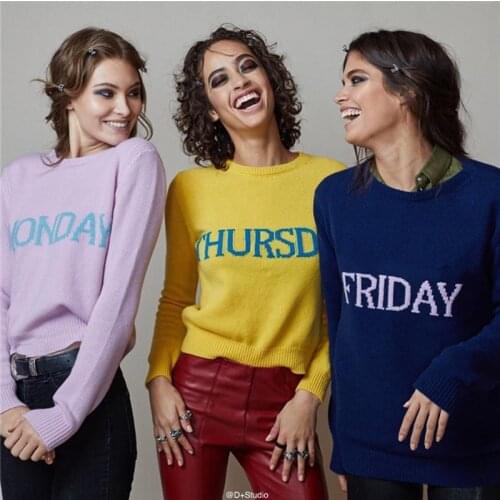 Fashion Week Women Sweater Chic Knitting Jumper Monday Tuesday Wednesday Thursday Friday Saturday Sunday Runway Pullover