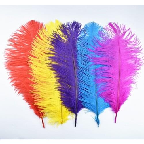 10Pcs/Lot Ostrich Feathers for Crafts 40-45CM 16-18" White Feathers Ostrich Plumes Home Wedding Decoration Carnaval Assesoires