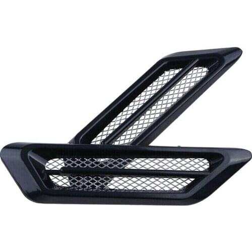2pcs Car Sticker Side Hood Air Flow Vent Fender Cover Decorative Sticker Mesh Grille Universal Black Exterior Decals