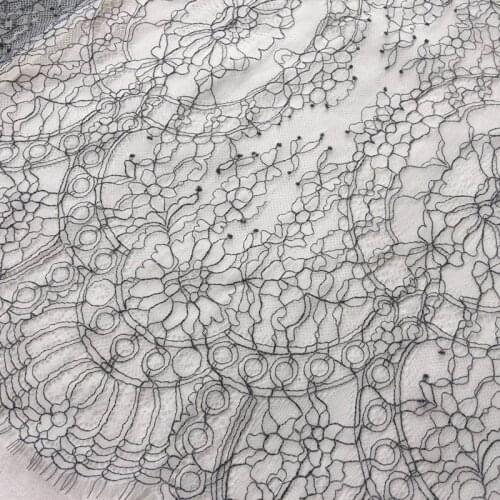 3Meter for 1 Lot 50CM Classical Design Nylon Dress Eyelash Lace Fabric Soft French Bilateral Chantilly DIY Lash Trim