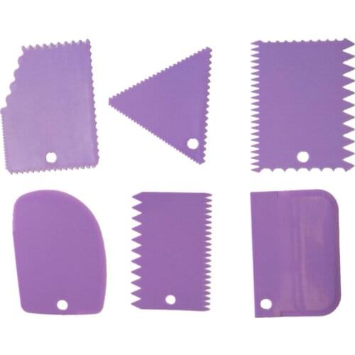 6Pcs/Set Cream Scraper Irregular Teeth Edge DIY Scraper Cake Decorating Fondant Pastry Cutters Baking Spatulas Tools