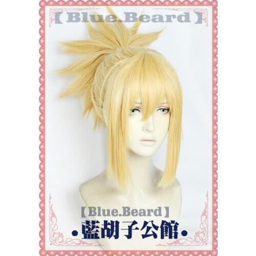 Anime Dr.STONE Kohaku Cosplay Wig Long Golden Ponytail Heat Resistant Synthetic Hair Wig ( Need Styled With Yourself) + Wig Cap