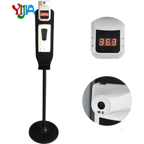 Automatic temperature measuring spray drip hand sanitizer dispenser with floor stand For School Hotel Shopmarket Public place