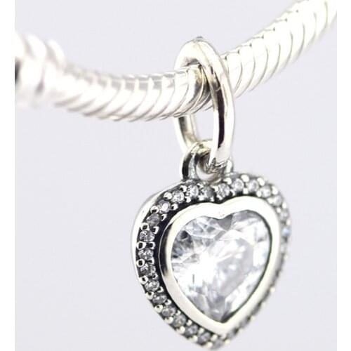 CKK 925 Sterling Silver Jewelry Heart Charms Original Fashion DIY Beads Fits Bracelets For Jewelry Making
