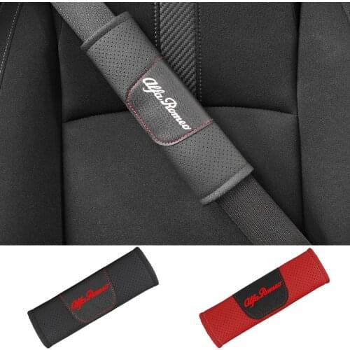 For Alfa Romeo 159 147 156 Giulietta Mito Giulia Sportiva 2 pcs Pu Leather Car Seat Belt Pads Seat Shoulder Pad