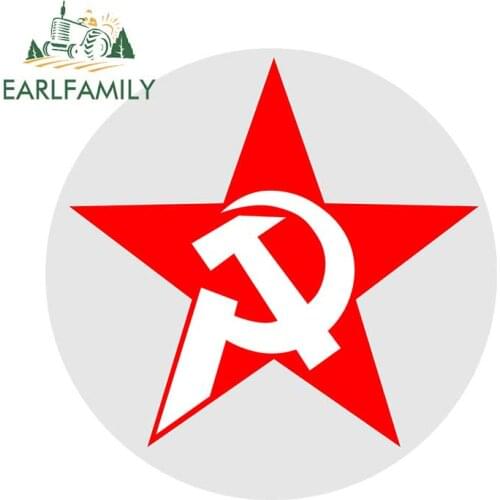 EARLFAMILY 13cm x 13cm Funny China Hammer Sickle Car Stickers Decal Window Car Truck 4X4 Decoration Waterproof Car Accessories