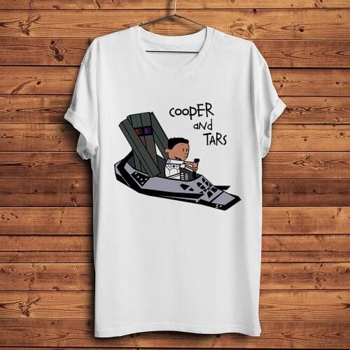 Interstellar TARS and cooper funny geek t shirt homme summer new white short sleeve men casual tshirt unisex streetwear tee