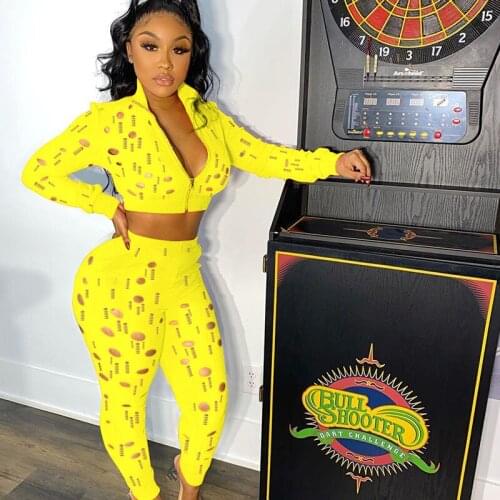 Hole Hollow Out Two Piece Set Women Top and Pants Streetwear Club Outfits for Women Matching Sets Casual Tracksuit Wholesale