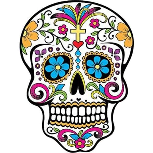 Creative Car Sticker MEXICAN SUGAR SKULL Motorcycle Decal Window Vinyl Reflective Cover Scratches Waterproof PVC 13.5cm X 10.2cm