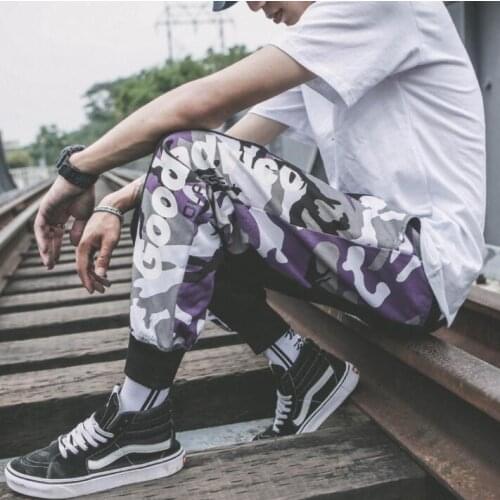 Summer personality Camouflage trousers mens pants loose thin harem pant mens feet trousers fashion pantalon homme street novelty