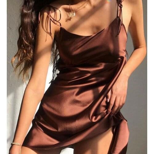 Fashion Womens Sexy Sling Bust Hole Spaghetti Strap Club Cocktail Party Mini Dress