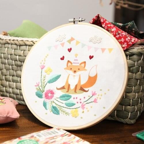 DIY Embroidery For Beginner Needlework Practice Kits Creative Modern Animal Wall Painting Craft Art Sets Valentines Day Gift