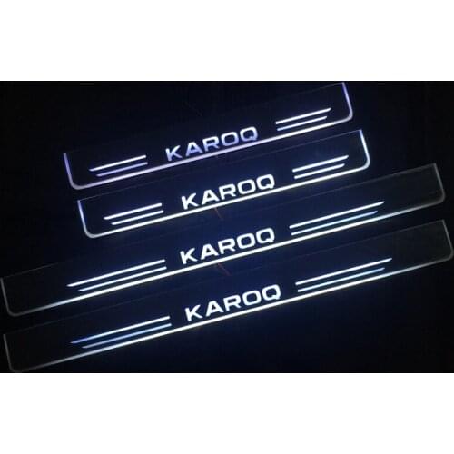 DNO Trim Pedal LED Car Light Door Sill Scuff Plate Pathway Dynamic Streamer Welcome Lamp For Skoda KAROQ 2018 - 2021