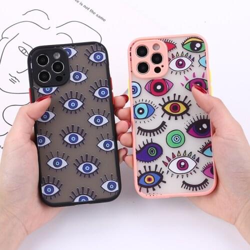 Nazar Eye Evil Eye Phone Case for Apple iPhone 7 8 Plus X XS XR MAX Soft Silicone cover for iPhone 11 12 Pro Max mini Matte Case