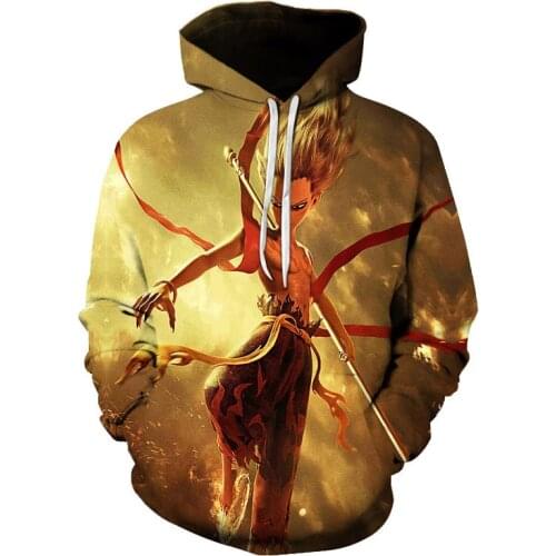 2021 new 3D mens anime hoodie Hip-hop sweatshirt Video casual hoodie Spring and Autumn Printed Graphic Hoodie Top with long
