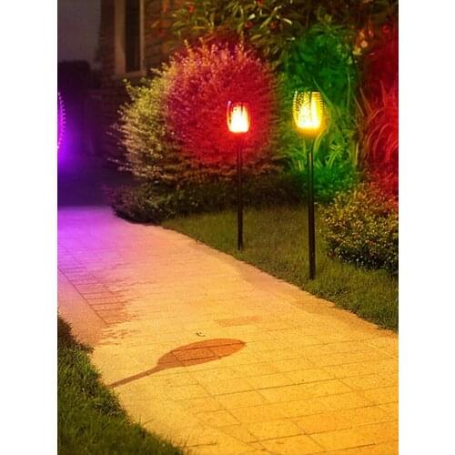 New Solar Lawn Light Flame Torch Light Outdoor Waterproof Garden Light Induction Landscape RGB Colorful IP65
